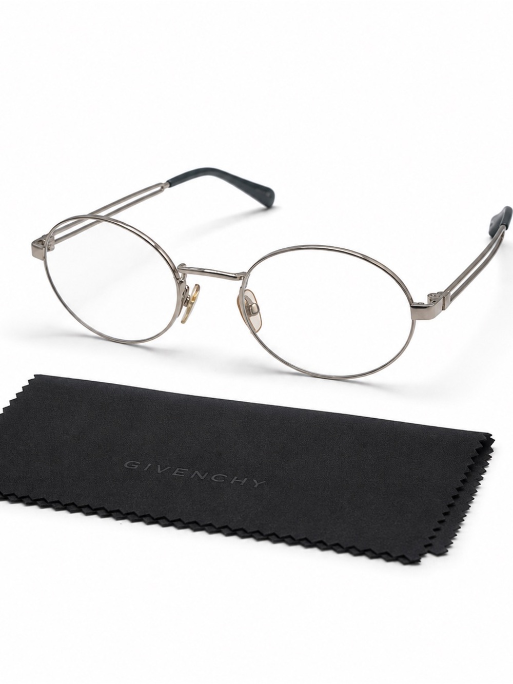 Givenchy Paris Round Metal Eyeglass Frames w/ Case